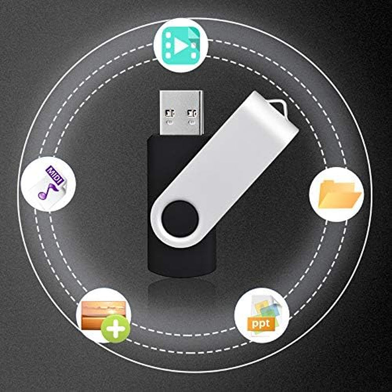 10 Pack 32GB Flash Drive USB Drive Memory Stick Thumb Drive, Black USB 2.0