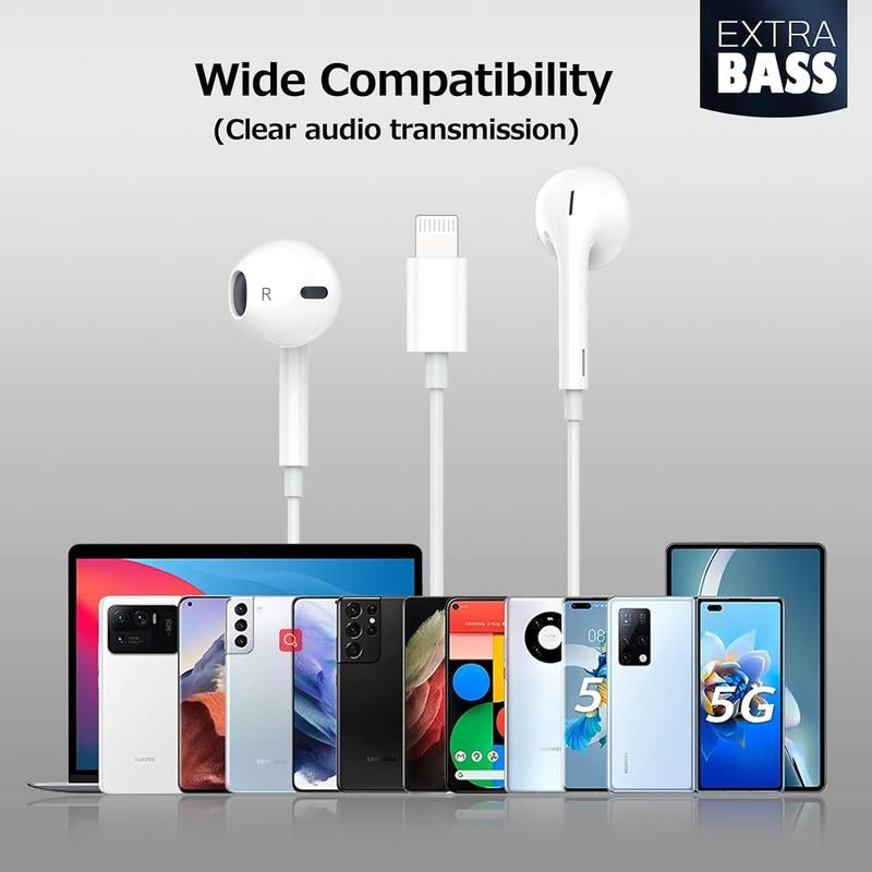 Earbuds 2Pack Iphone Wired Earphones (Built-In Microphone & Volume Control) Noise Canceling Isolating Headphones for Iphone 14/13/12/11/SE/X/XR/XS/8/7