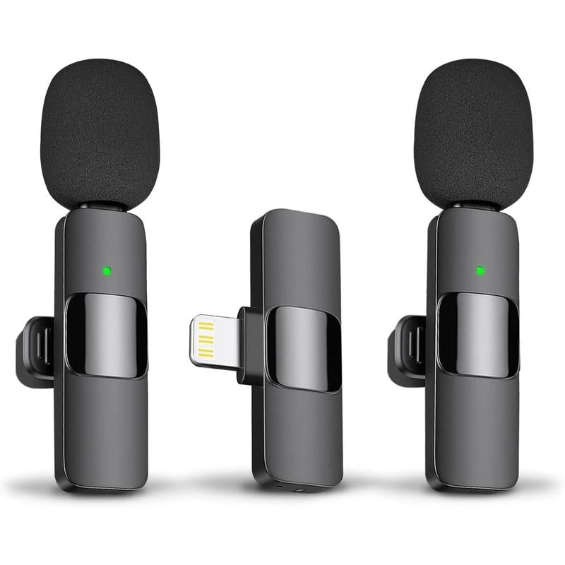 Premium Wireless Lavalier Microphone - Compact Clip-On Design with Noise Reduction for iPhone 15, iPad & Android Video Recording
