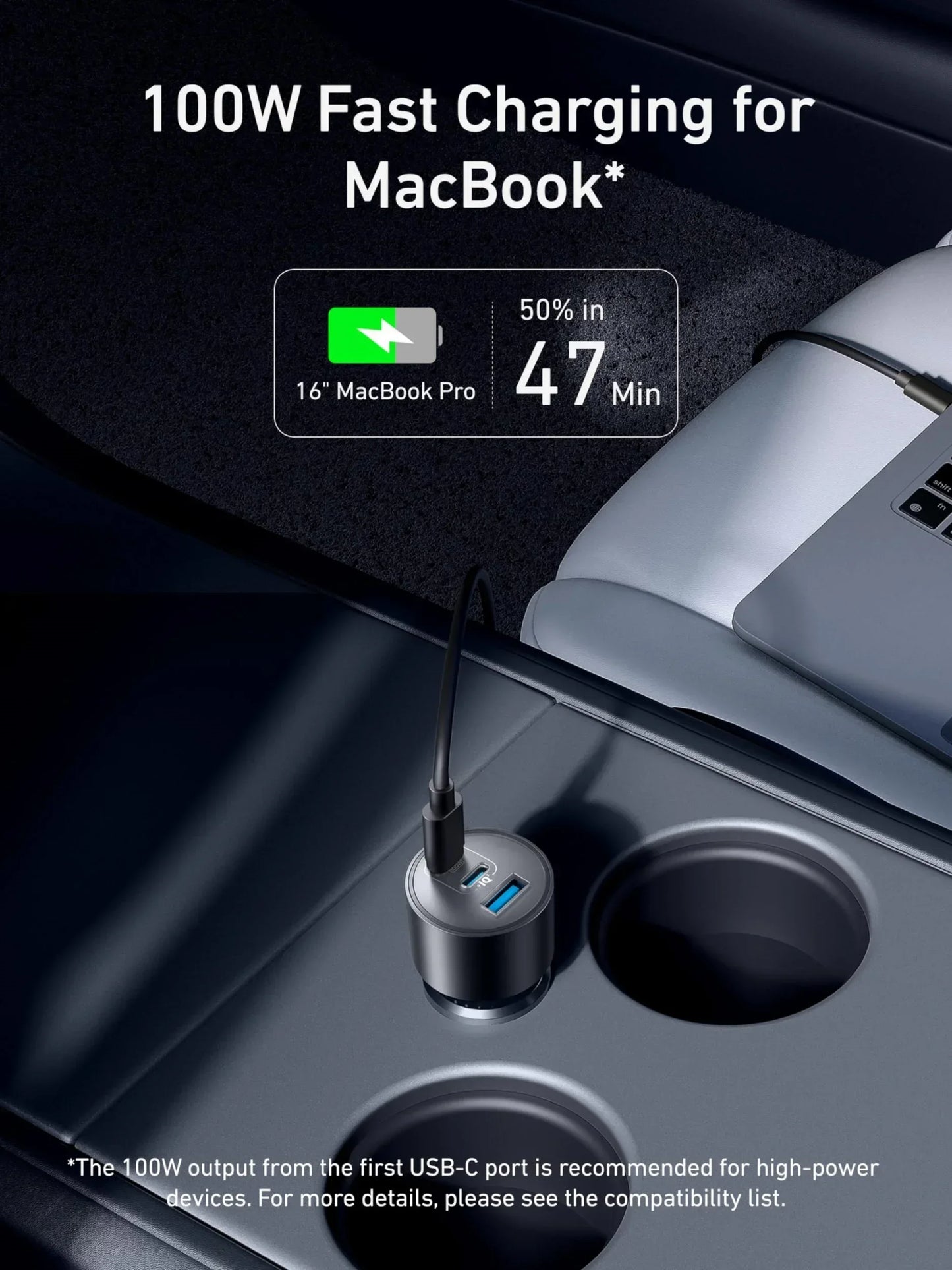 Original Anker Car Charger 167.5W Max USB-C 3-Port Fast Car Charger