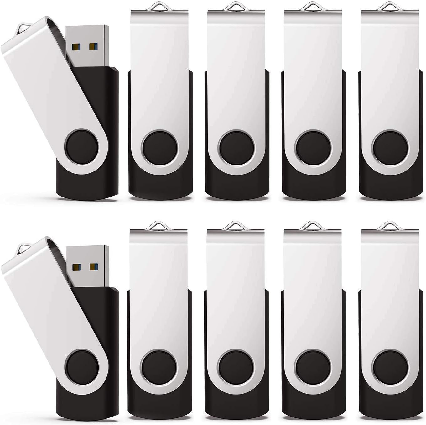10 Pack 32GB Flash Drive USB Drive Memory Stick Thumb Drive, Black USB 2.0