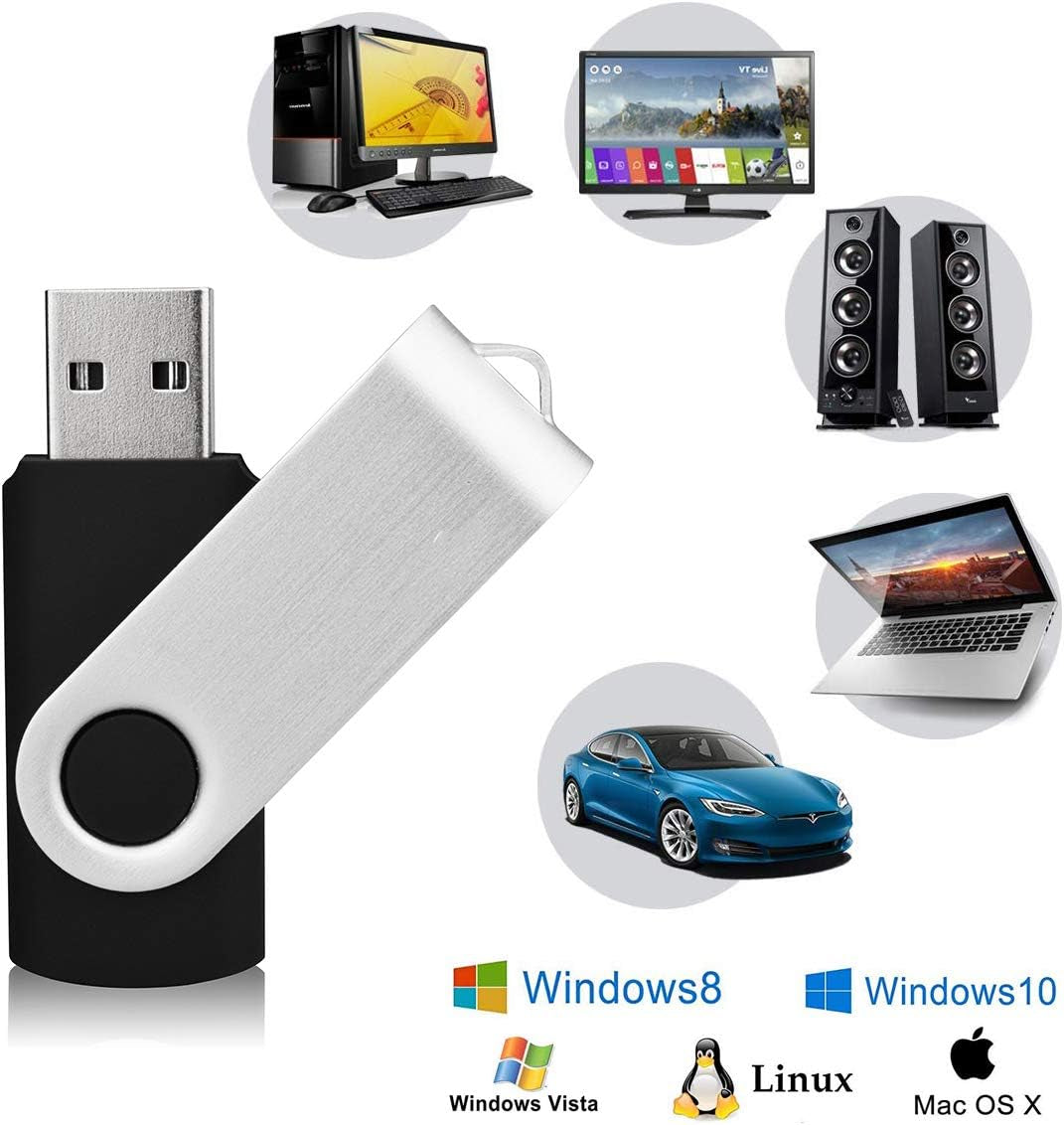 10 Pack 32GB Flash Drive USB Drive Memory Stick Thumb Drive, Black USB 2.0