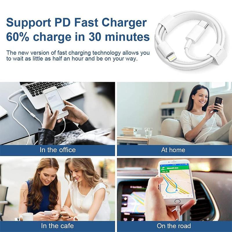 Summer Fast Charging Adapter Kit, PD 20W Type-C Fast Charging Charger & 1M Type-C Data Cable Compatible with Iphone Ipad, Portable Charger, Car Charger, Smartphone Chargers Accessories, Phone Charger