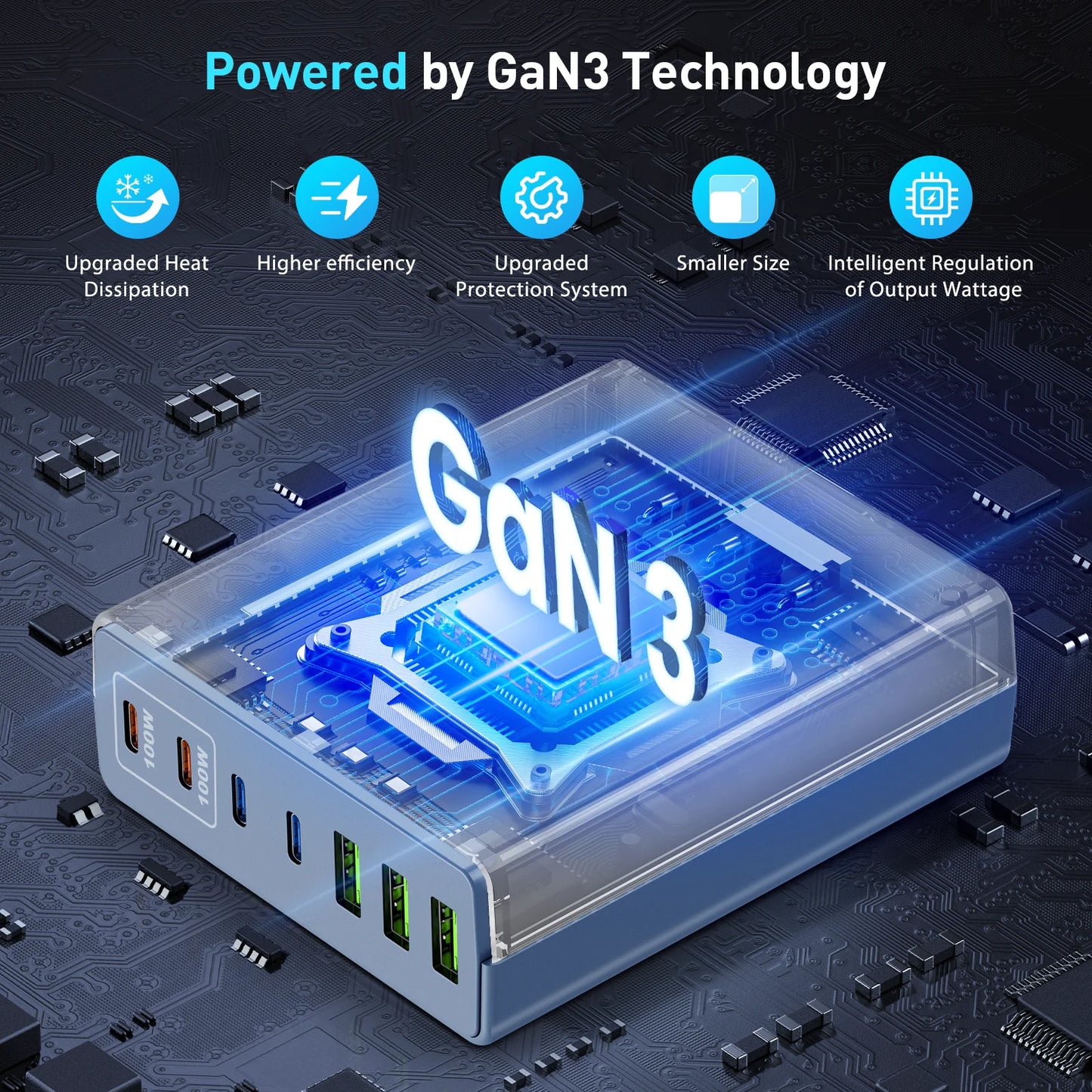 USB C Fast Charger 300 Watt: 7 Port USB Charging Station Hub Brick - Dual PPS PD 100 Watt Laptop Wall Charger Power Adapter