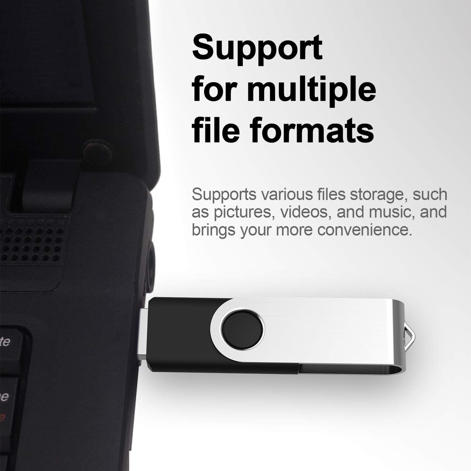10 Pack 32GB Flash Drive USB Drive Memory Stick Thumb Drive, Black USB 2.0
