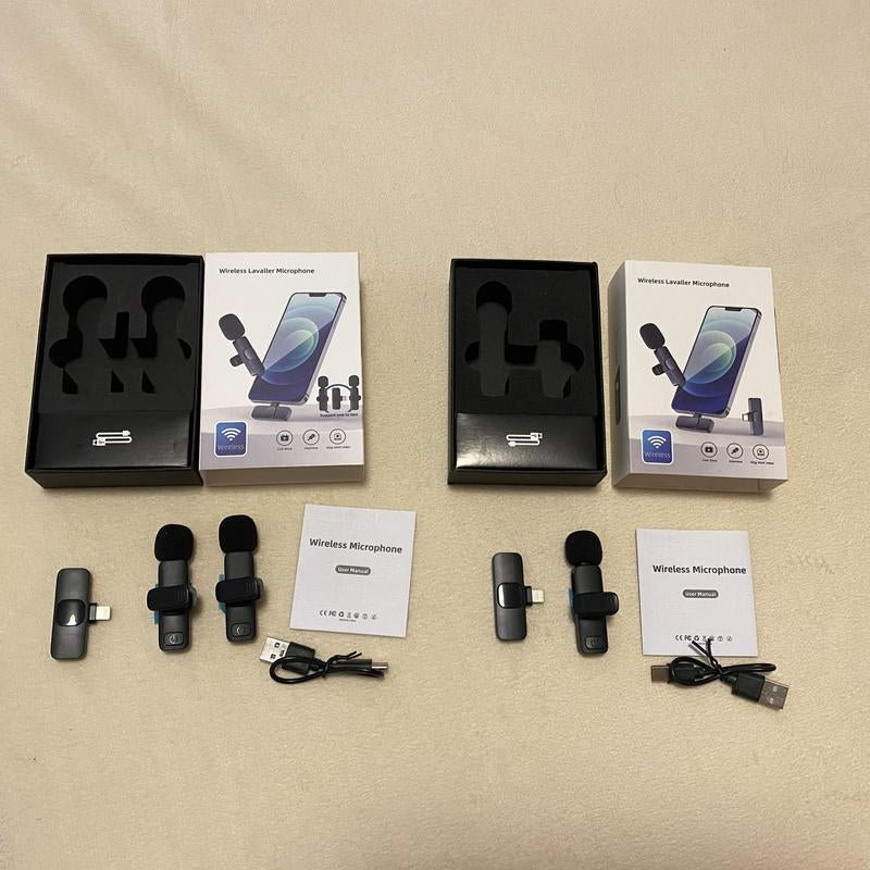 Premium Wireless Lavalier Microphone - Compact Clip-On Design with Noise Reduction for iPhone 15, iPad & Android Video Recording