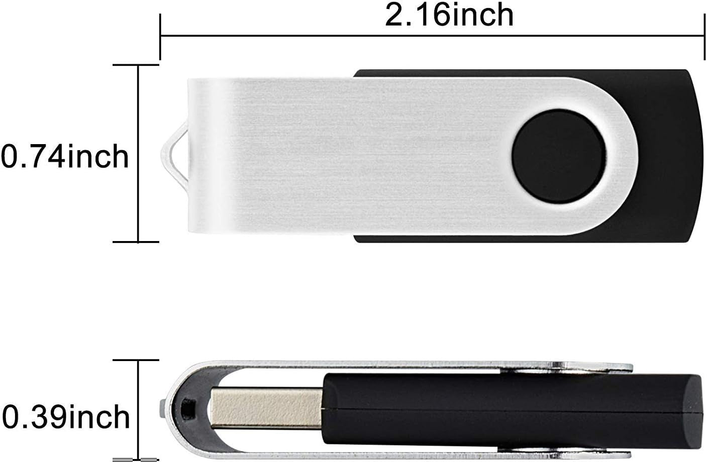 10 Pack 32GB Flash Drive USB Drive Memory Stick Thumb Drive, Black USB 2.0